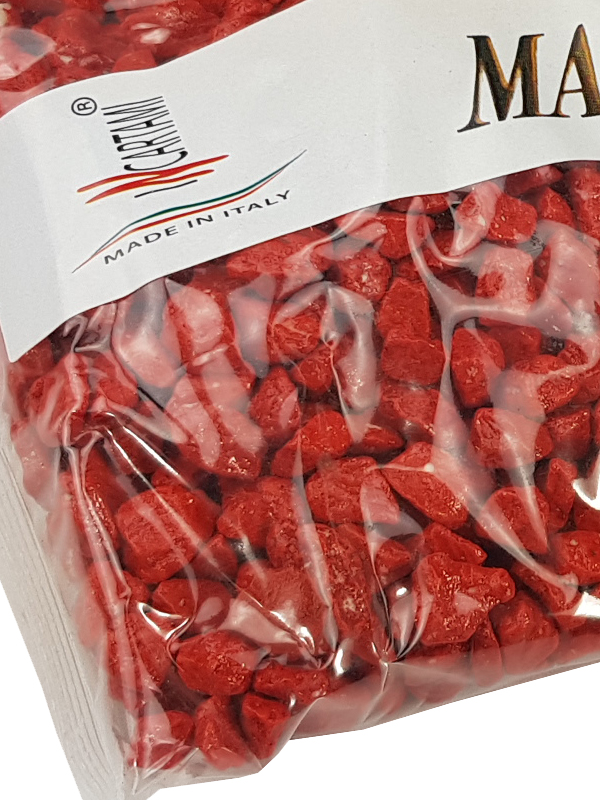 1 KG PIETRA COLORATA 05-07 MILLIMETRI PER COMPOSIZIONI FLOREALI HOBBY FAI DA TE ROSSO - immagine 2