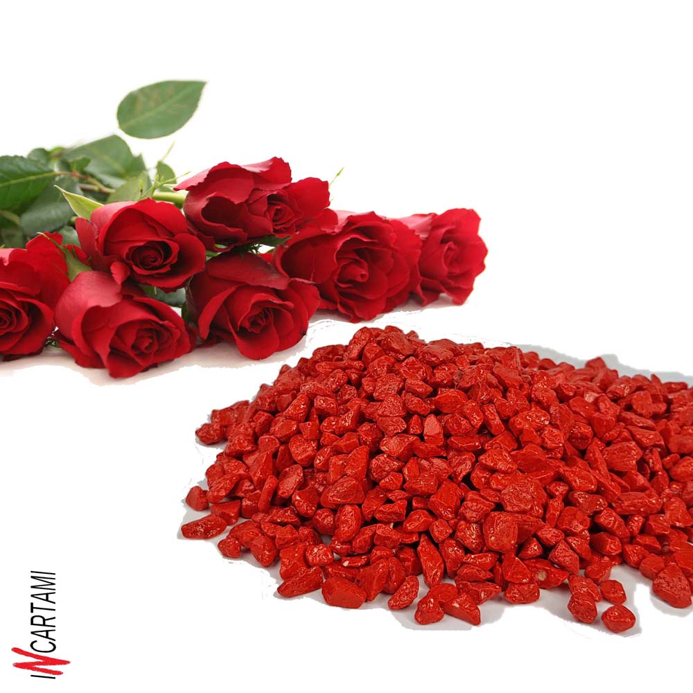 1 KG PIETRA COLORATA 05-07 MILLIMETRI PER COMPOSIZIONI FLOREALI HOBBY FAI DA TE ROSSO - immagine 9