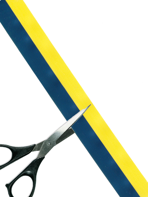 NASTRO PVC GIALLO BLU ALTEZZA 38MM LUNGO100 METRI - immagine 3