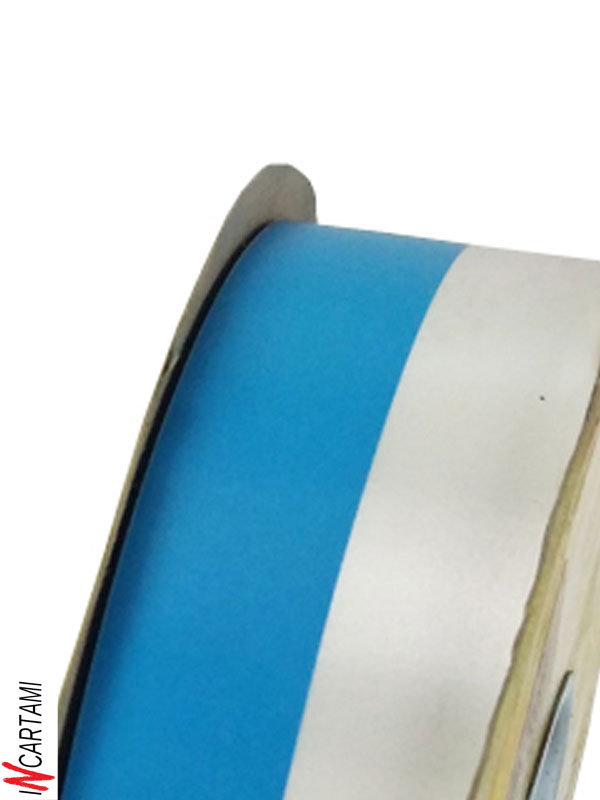 NASTRO PVC BIANCO AZZURRO ALTEZZA 38MM LUNGO100 METRI - immagine 3