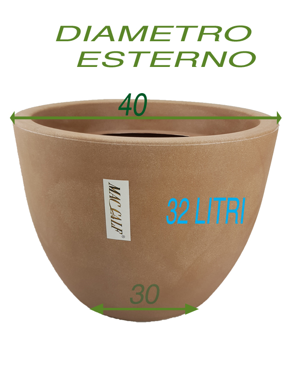 VASO HERA RESINA D40 H30 AVANA - immagine 5
