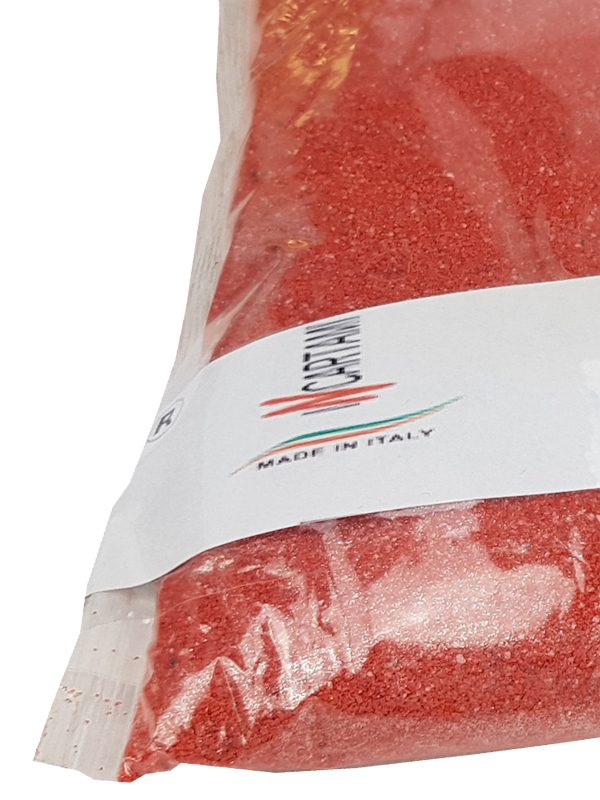 1 KG SABBIA COLORATA 04-07 MILLIMETRI PER COMPOSIZIONI FLOREALI HOBBY FAI DA TE ROSSO PERLA - immagine 2