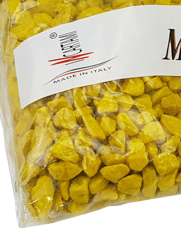 1 KG PIETRA COLORATA 05-07 MILLIMETRI PER COMPOSIZIONI FLOREALI HOBBY FAI DA TE GIALLO - immagine 2