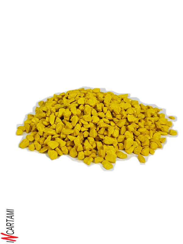 1 KG PIETRA COLORATA 05-07 MILLIMETRI PER COMPOSIZIONI FLOREALI HOBBY FAI DA TE GIALLO - immagine 4