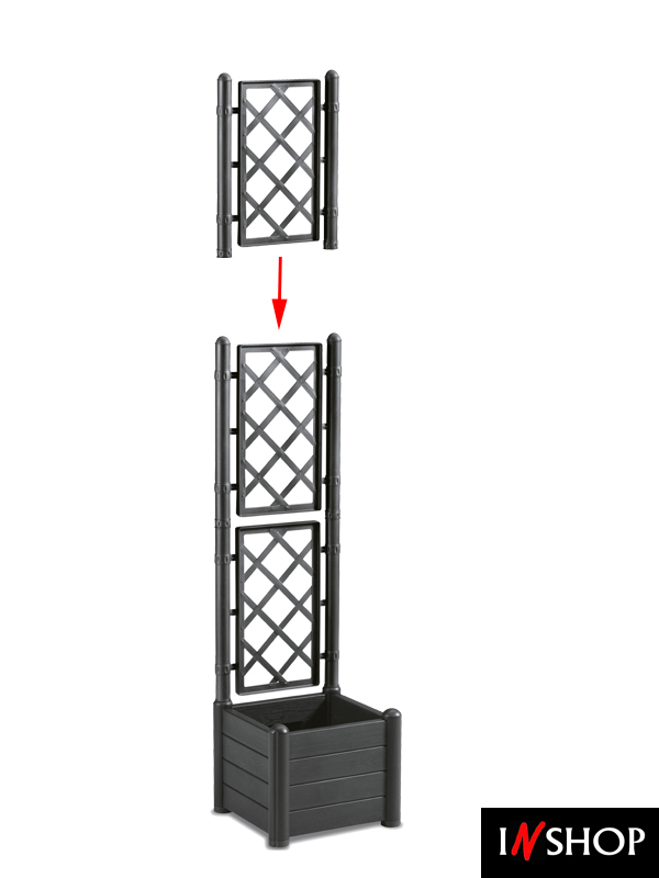 1 Spalliera per fioriera 50 ANTRACITE misura 42 x H 52 centimetri con 2 inserti diametro 3,8 - immagine 3