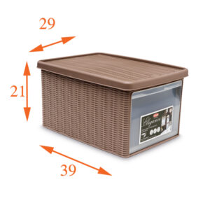 Scatola MAGICA multiuso TORTORA aperta 39x29x21 cm con coperchio massima versatilità per bagno, cucina e ufficio