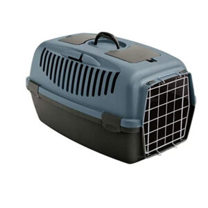 Trasportino gulliver 2 porta metallo colore avio e grigio misura esterna 55x36 h35 con manico
