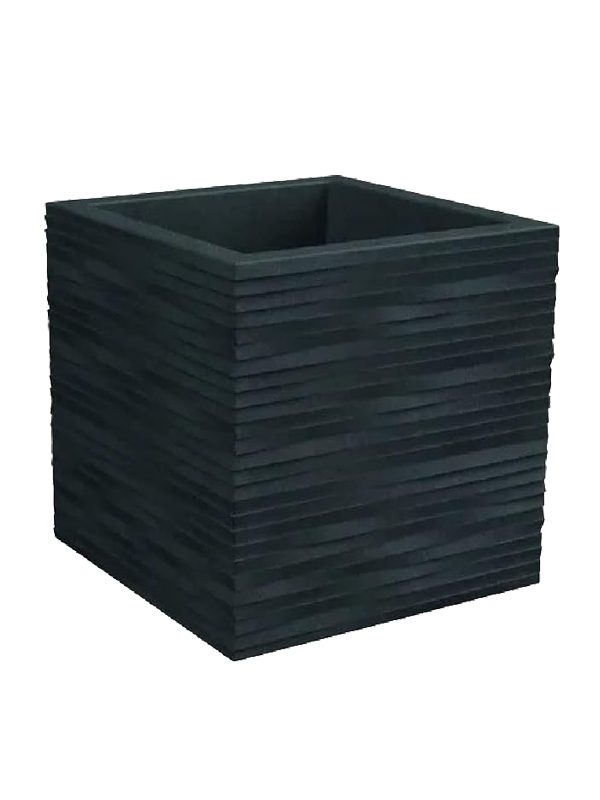 VASO CUBO ELEGANCE 40X40 ANTRACITE - immagine 2