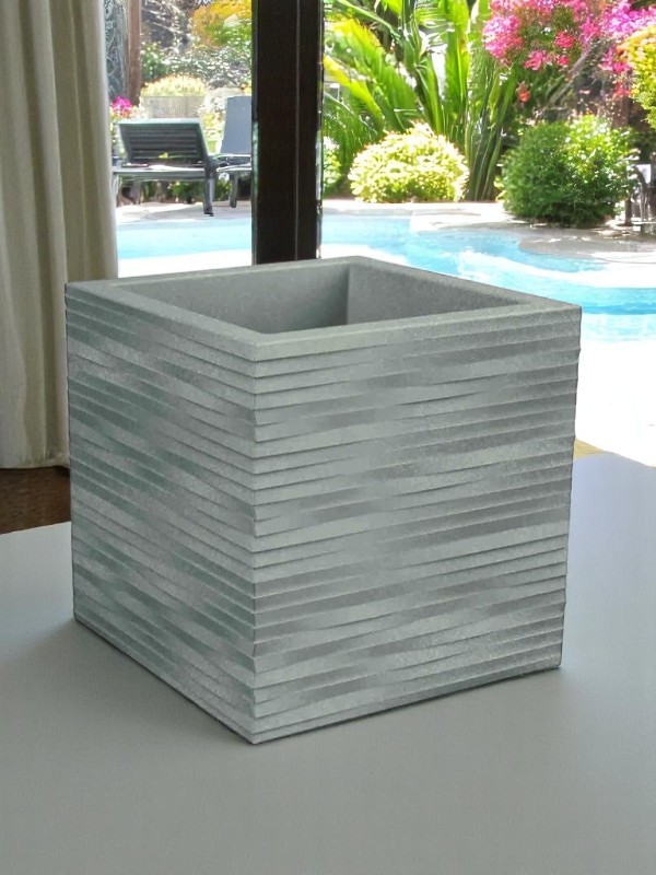 VASO CUBO ELEGANCE 30X30 CENERE - immagine 5