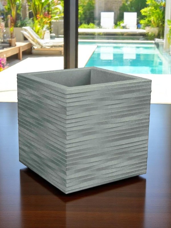 VASO CUBO ELEGANCE 30X30 CENERE - immagine 6