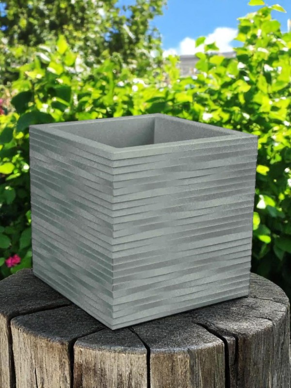 VASO CUBO ELEGANCE 30X30 CENERE - immagine 7